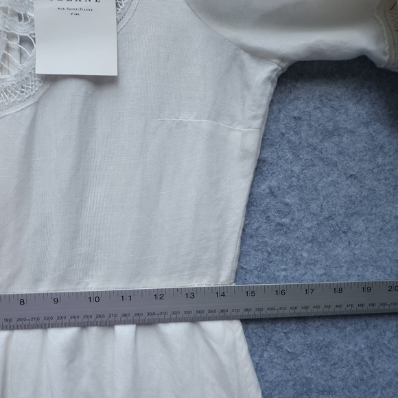 Sezane Ursula Crochet Midi Dress In Ecru - Picture 11 of 12